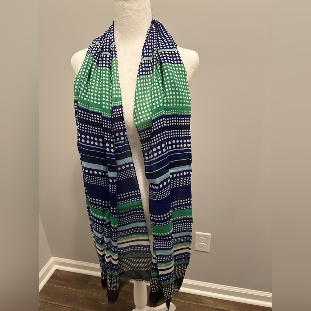 Talbots scarf/wrap - blue, green, white